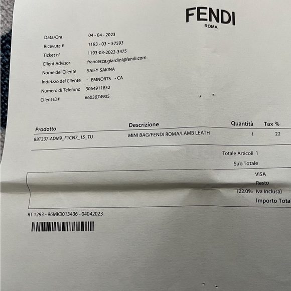 Mini Fendi crossbody in lamb leather - Picture 7 of 10